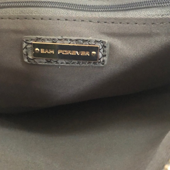 Grey Snakeskin Look Clutch Handbag Purse w Tassel NWT - Picture 5 of 9